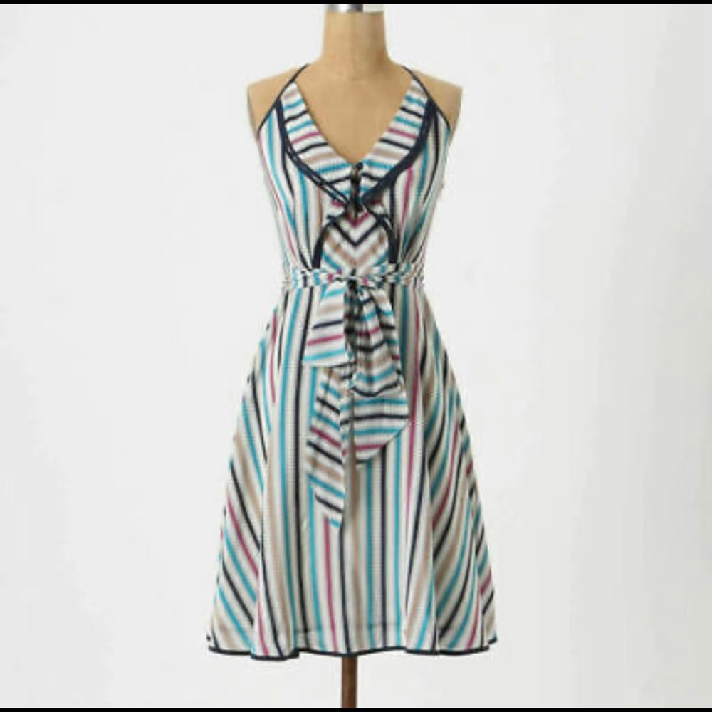 Girls from Savoy Gull Winged Striped Dress